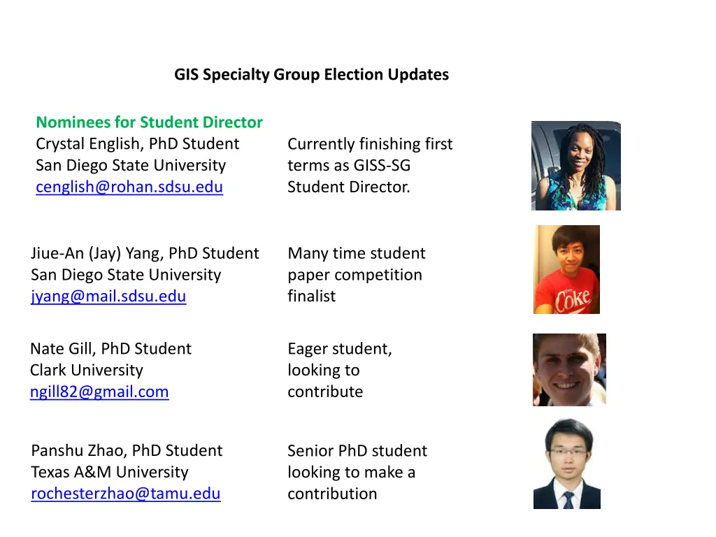 gis specialty group election updates 2