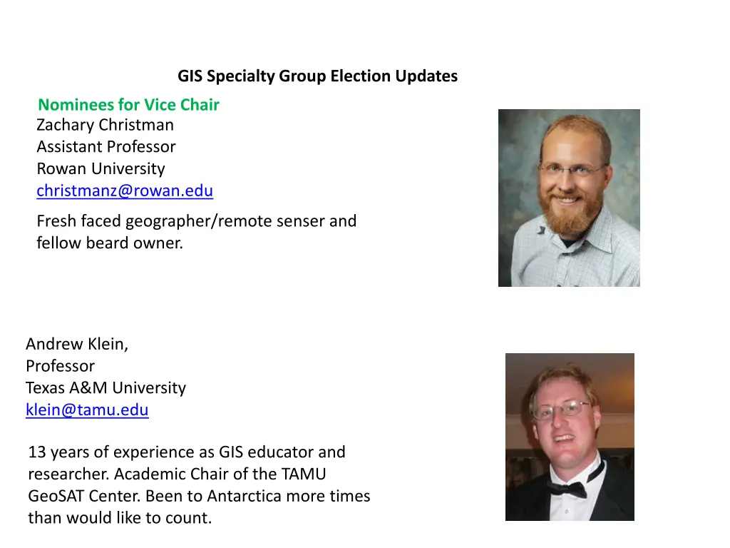 gis specialty group election updates