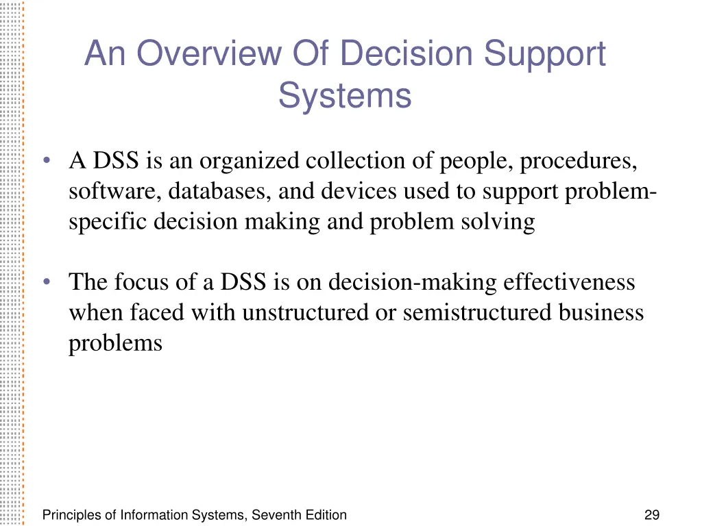 an overview of decision support systems