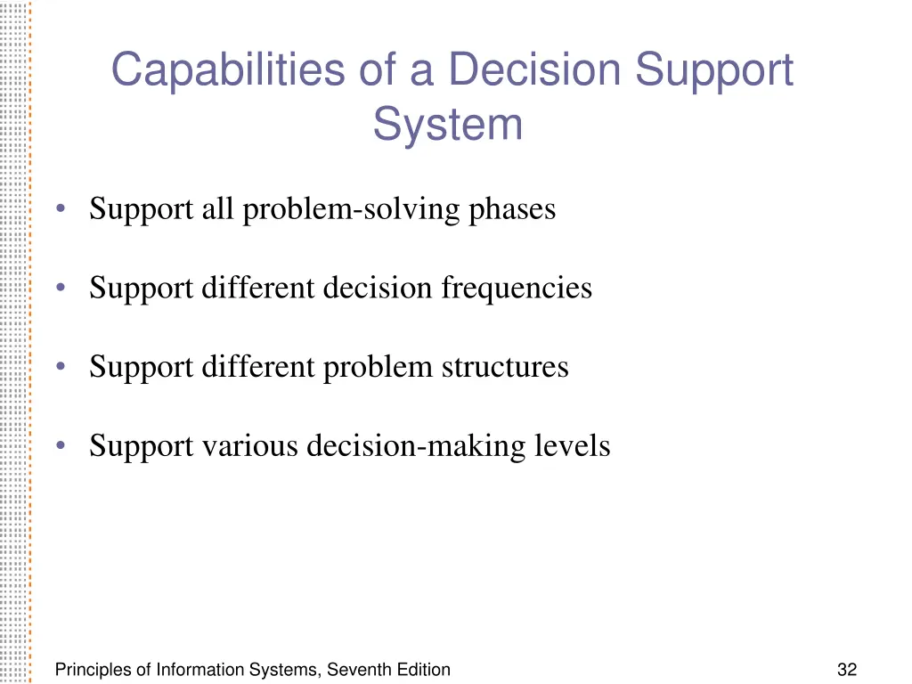 capabilities of a decision support system