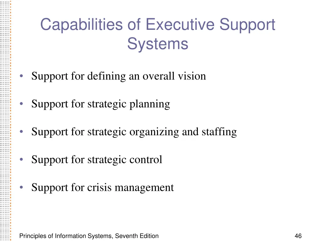 capabilities of executive support systems