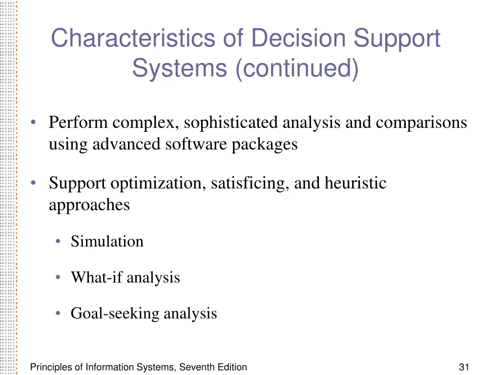 characteristics of decision support systems 1