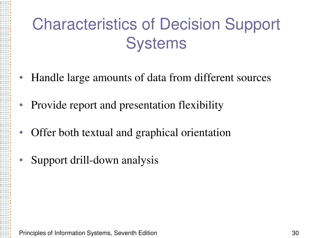 characteristics of decision support systems