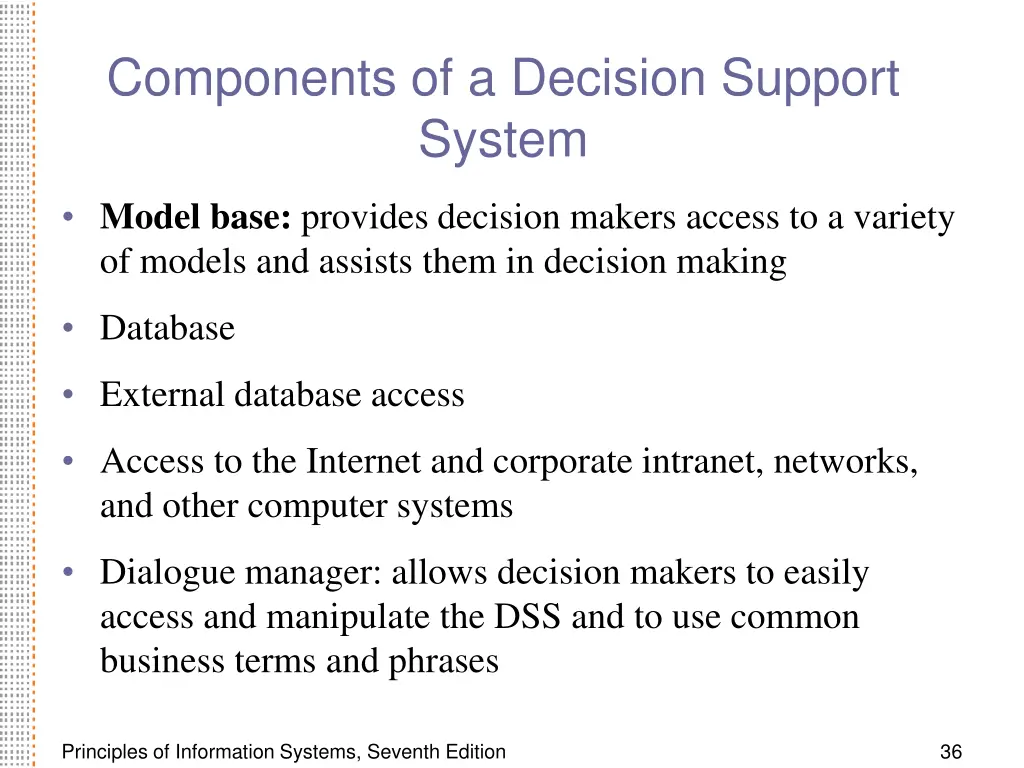 components of a decision support system