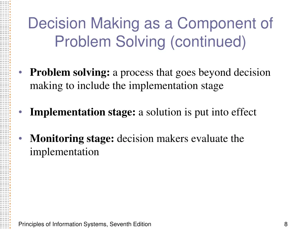 decision making as a component of problem solving