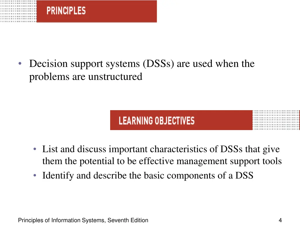 decision support systems dsss are used when