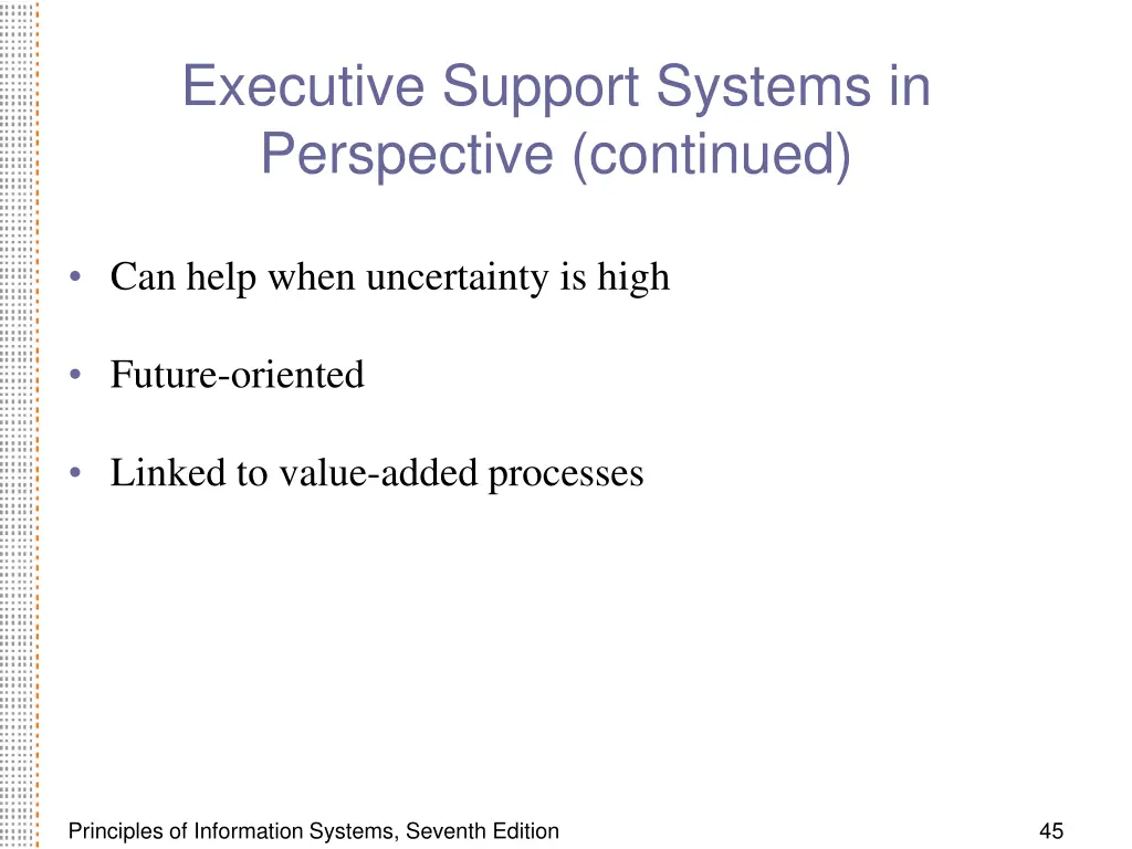 executive support systems in perspective continued
