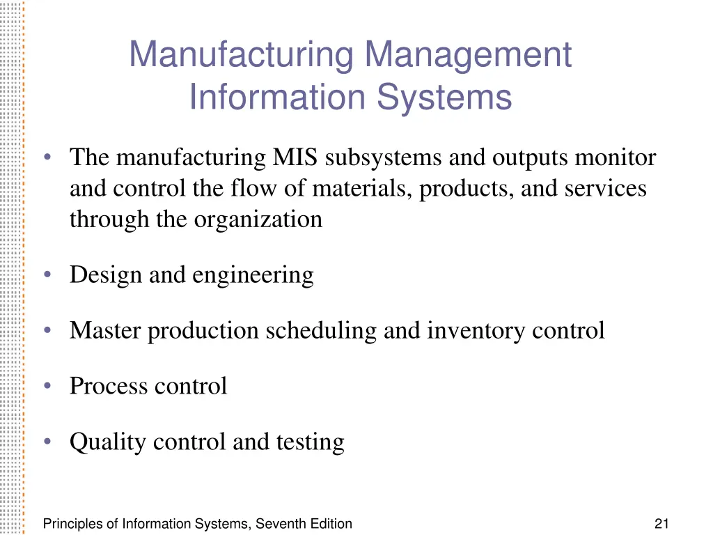 manufacturing management information systems