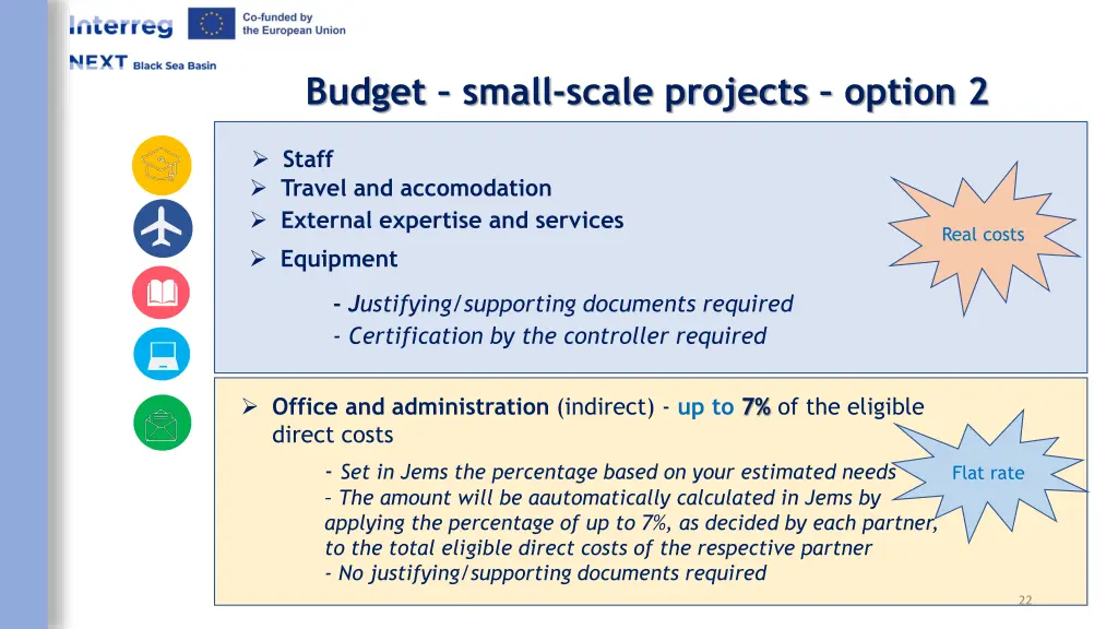budget small scale projects option 2