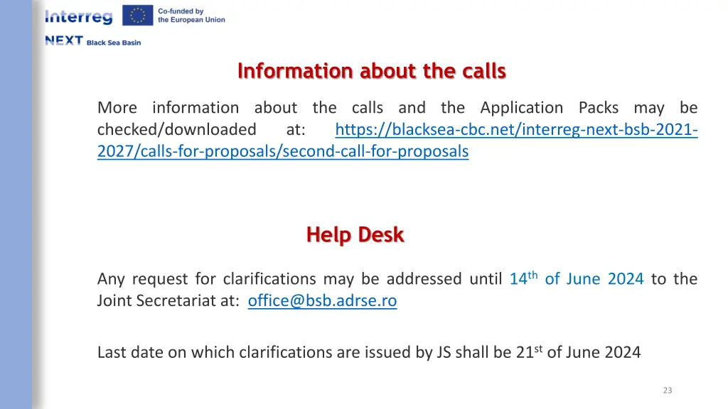 information about the calls