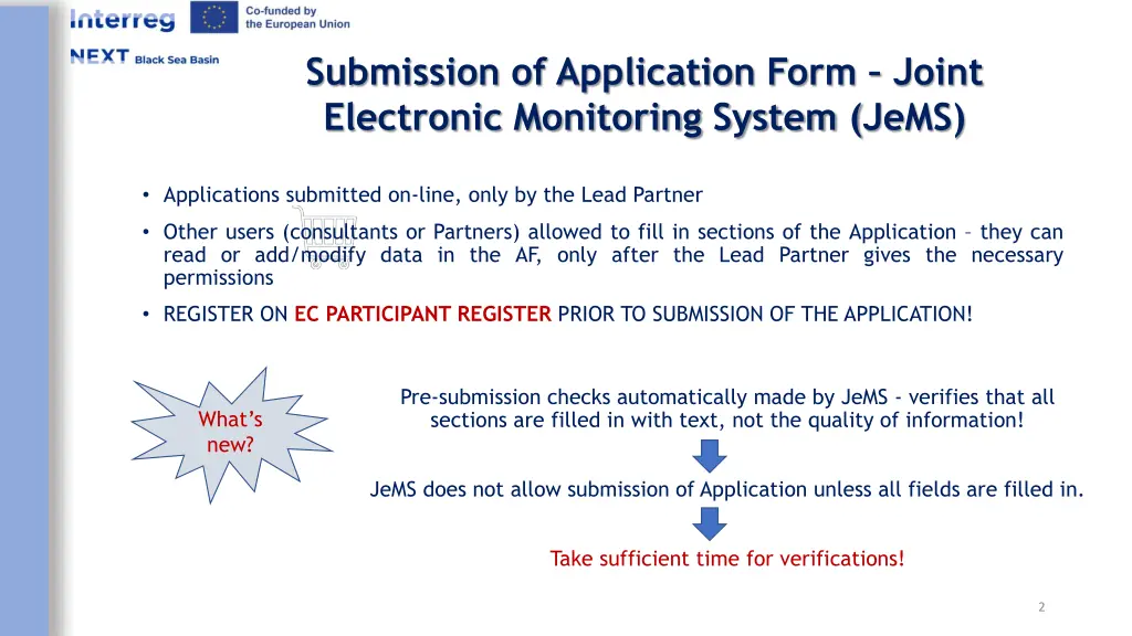 submission of application form joint electronic