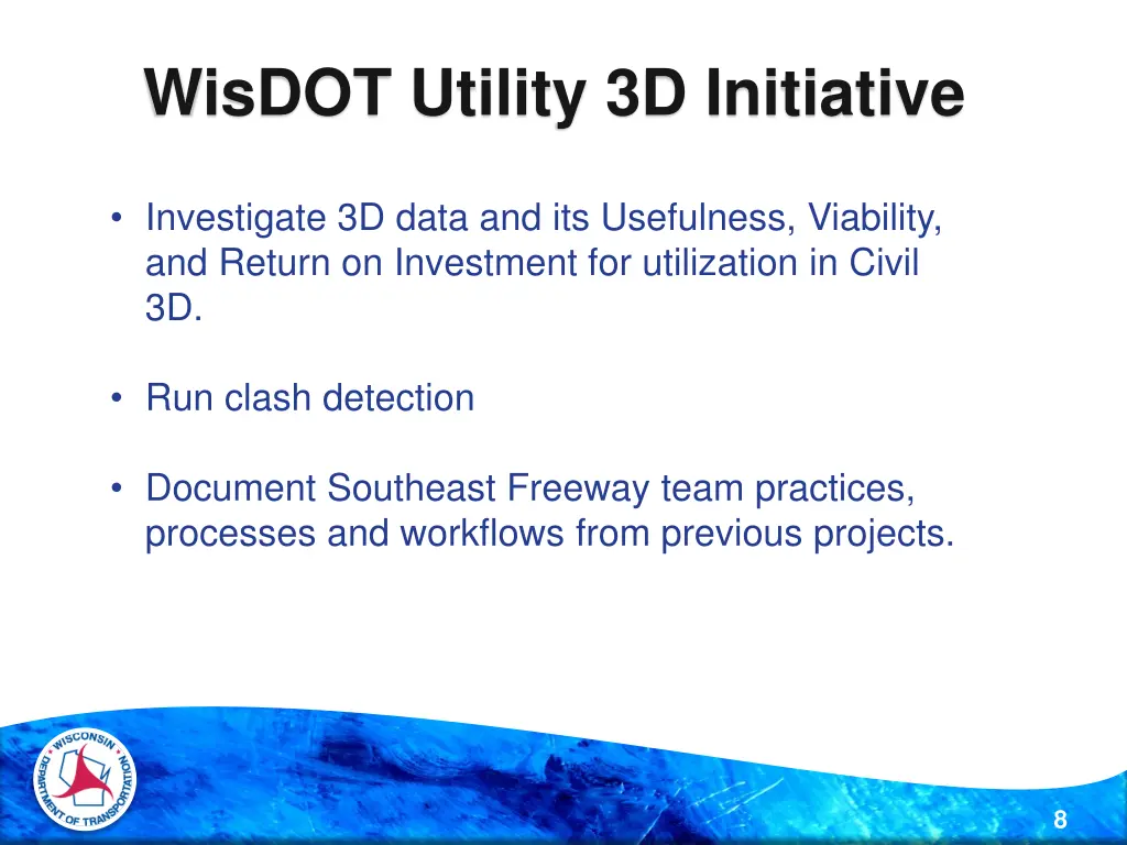 wisdot utility 3d initiative