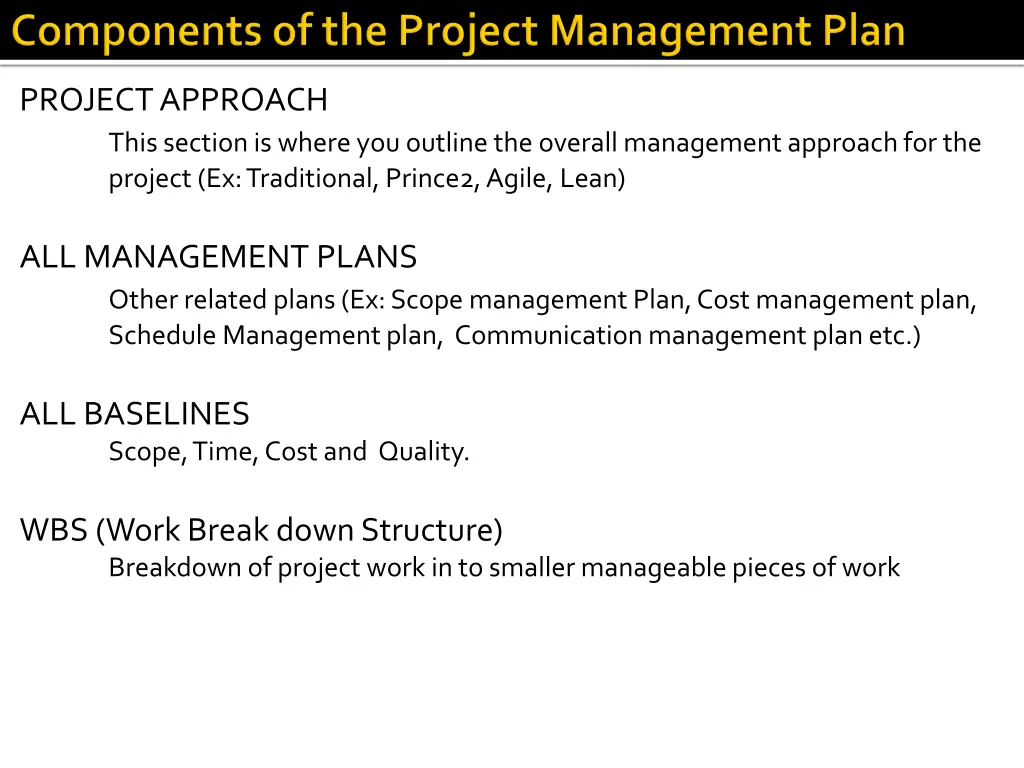 project approach this section is where
