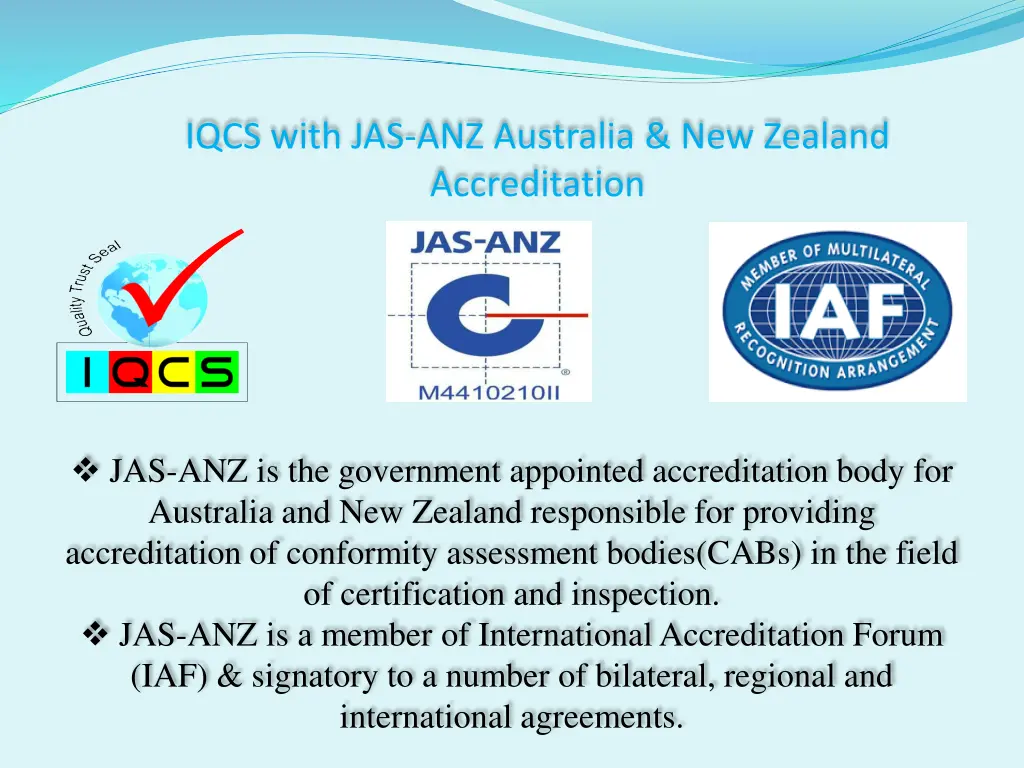 iqcs with jas anz australia new zealand