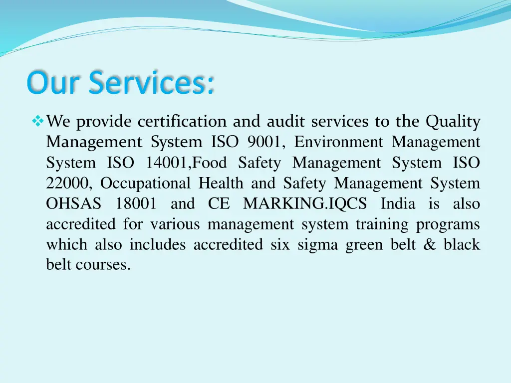 our services