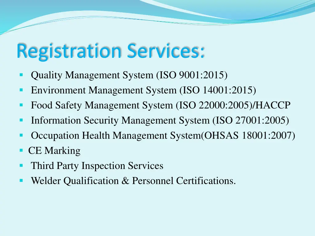 registration services