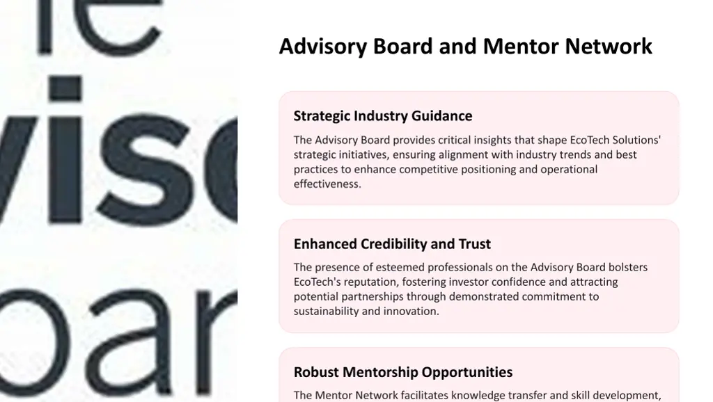 advisory board and mentor network