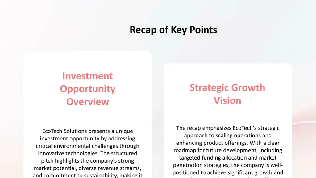 recap of key points