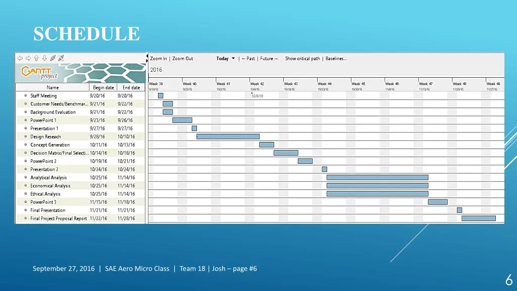 schedule