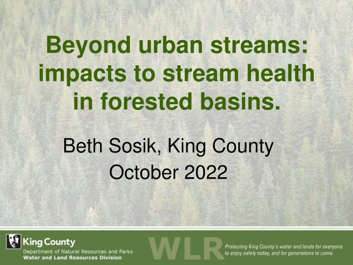 beyond urban streams impacts to stream health