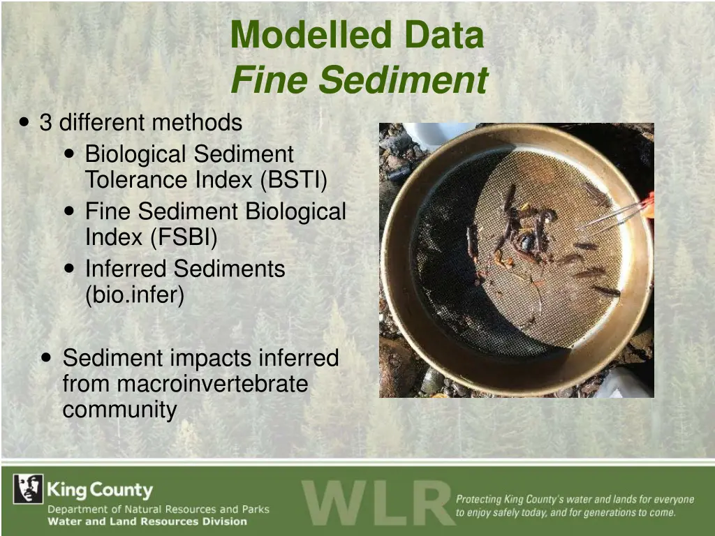 modelled data fine sediment