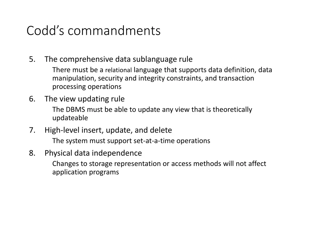 codd s commandments 1
