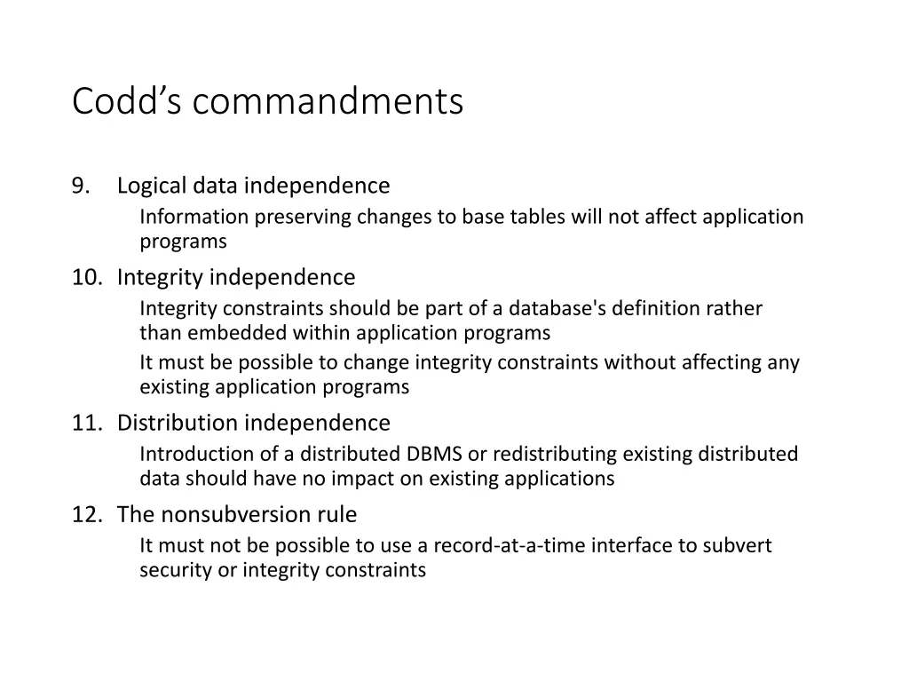 codd s commandments 2