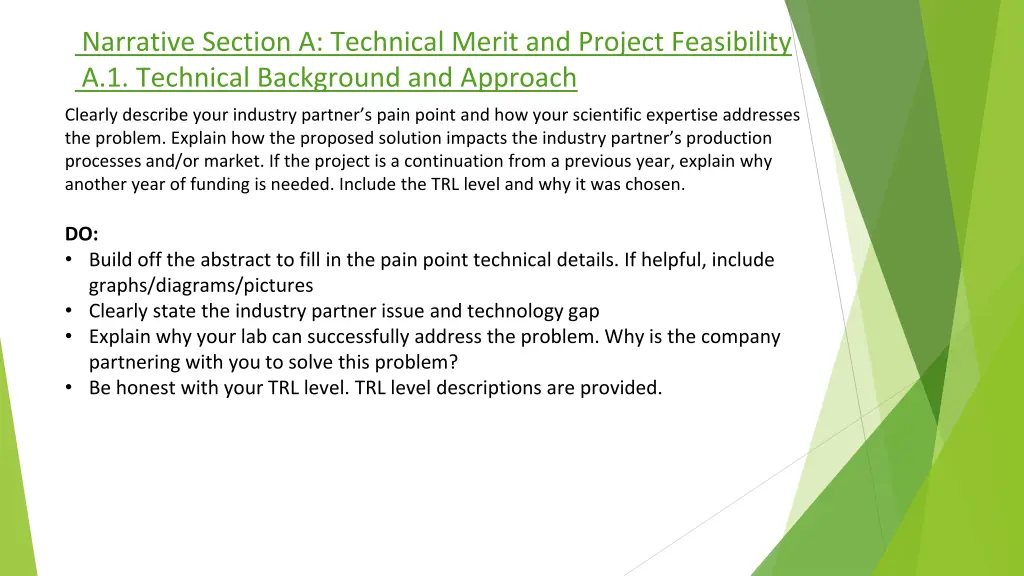 narrative section a technical merit and project