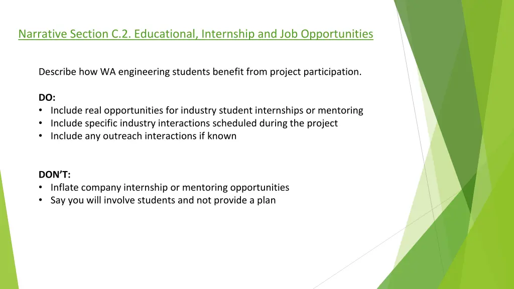 narrative section c 2 educational internship