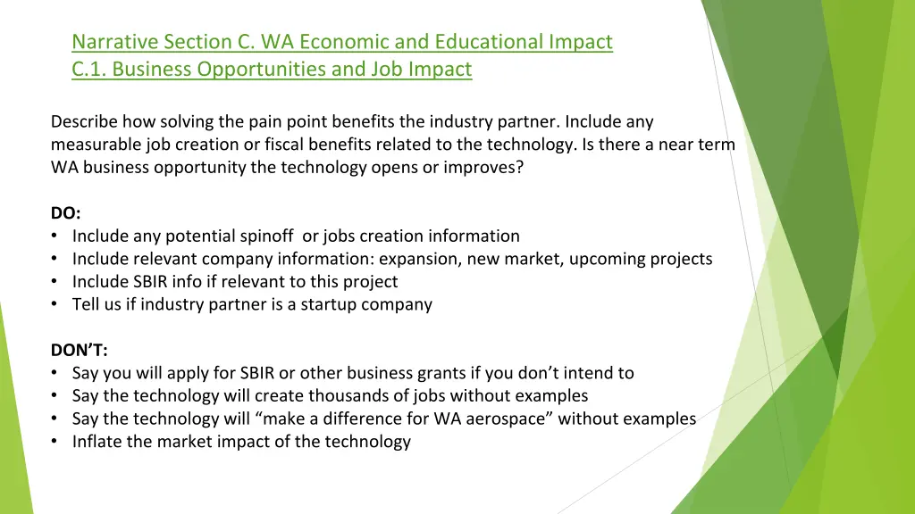 narrative section c wa economic and educational