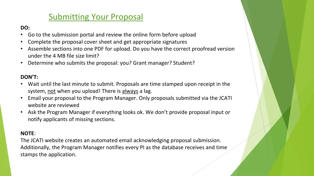submitting your proposal
