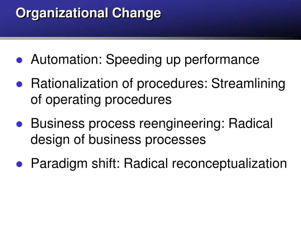 organizational change