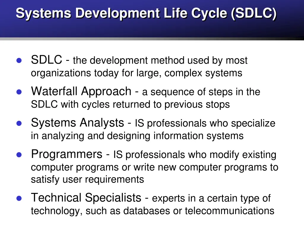 systems development life cycle sdlc