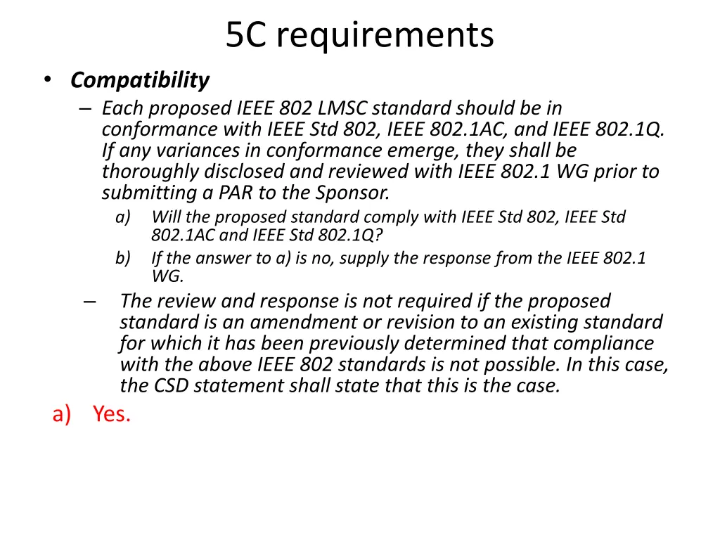 5c requirements 1