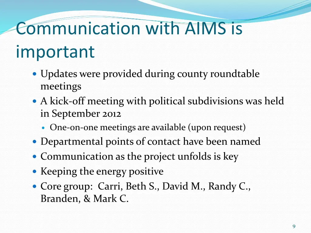 communication with aims is important