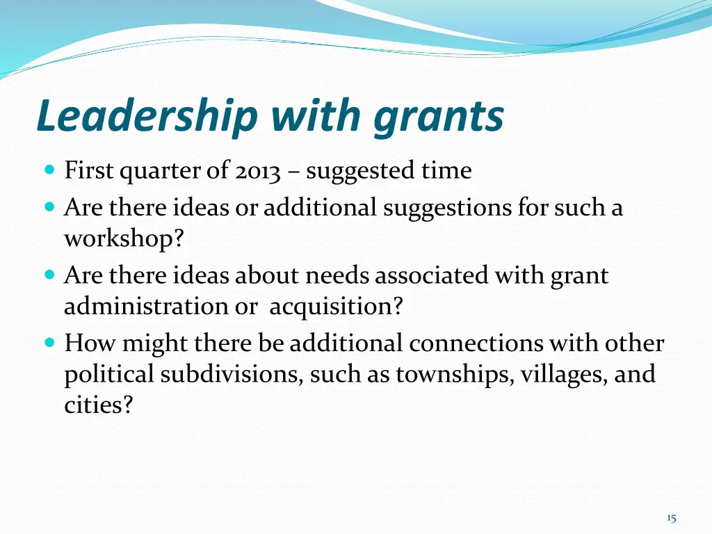 leadership with grants 1