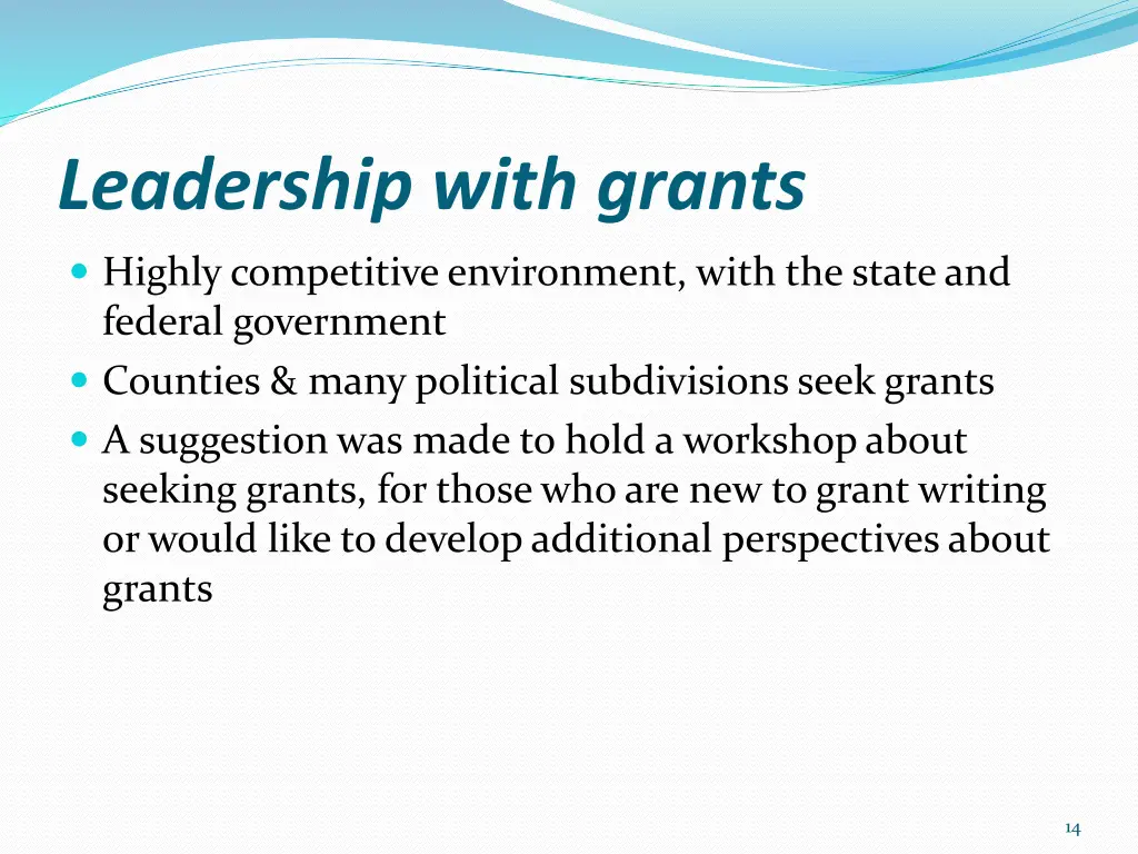 leadership with grants