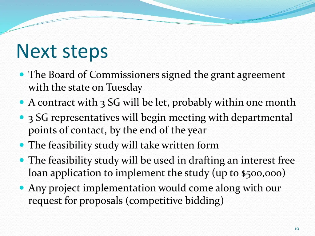 next steps