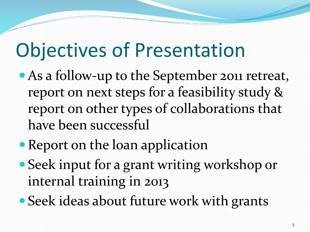 objectives of presentation