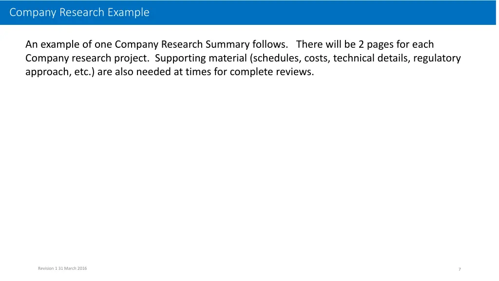 company research example