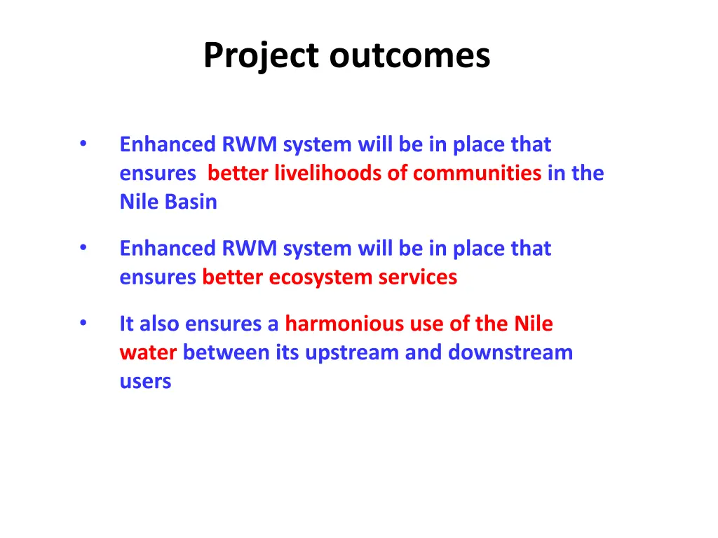 project outcomes