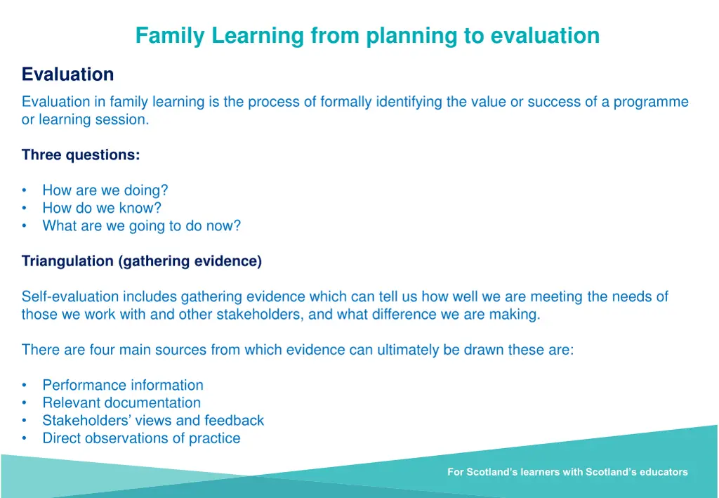 family learning from planning to evaluation 3