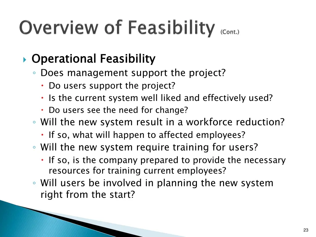 operational feasibility does management support