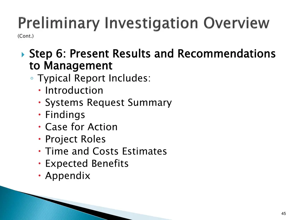 step 6 present results and recommendations