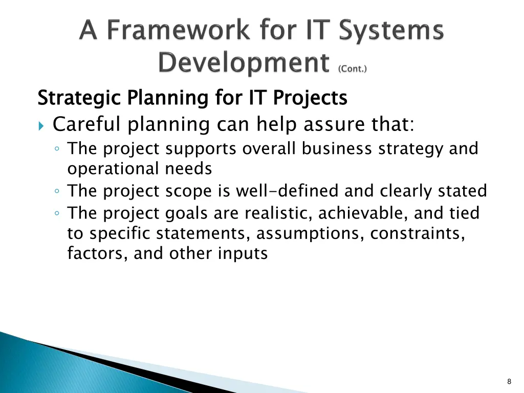 strategic planning for it projects careful