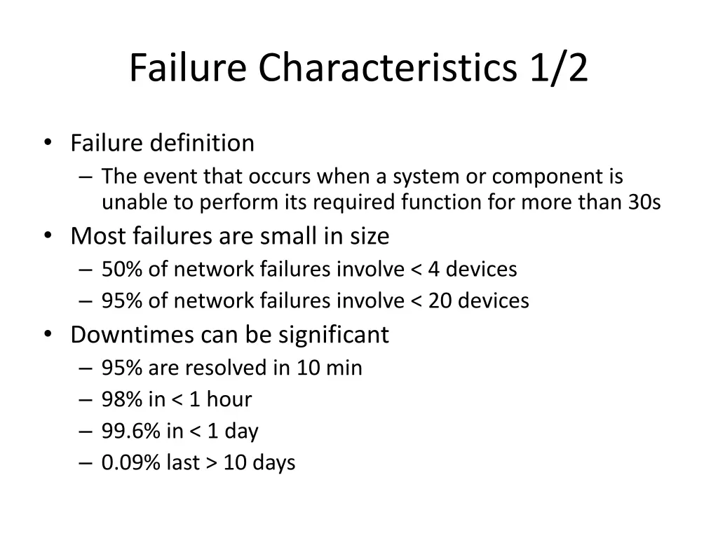 failure characteristics 1 2