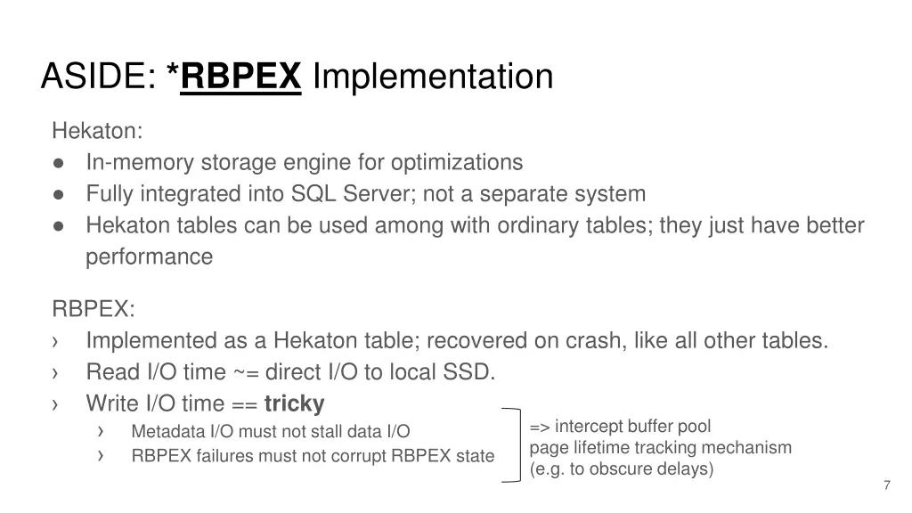 aside rbpex implementation