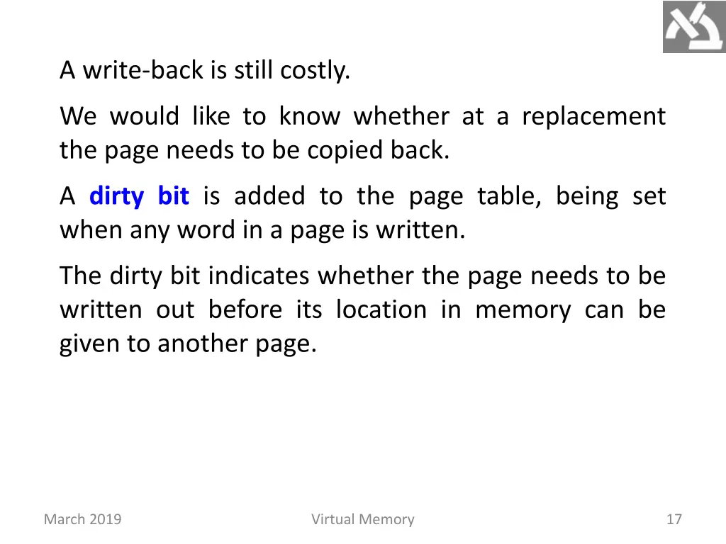 a write back is still costly