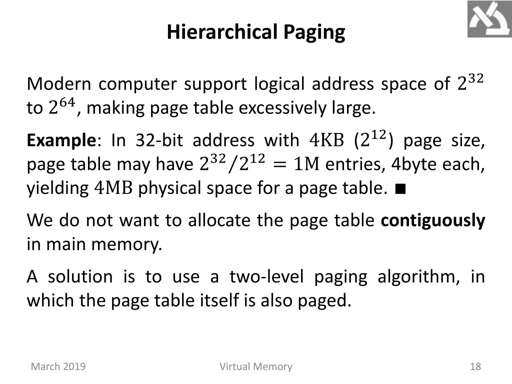 hierarchical paging
