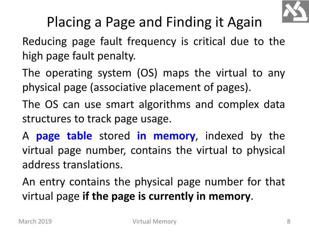 placing a page and finding it again reducing page